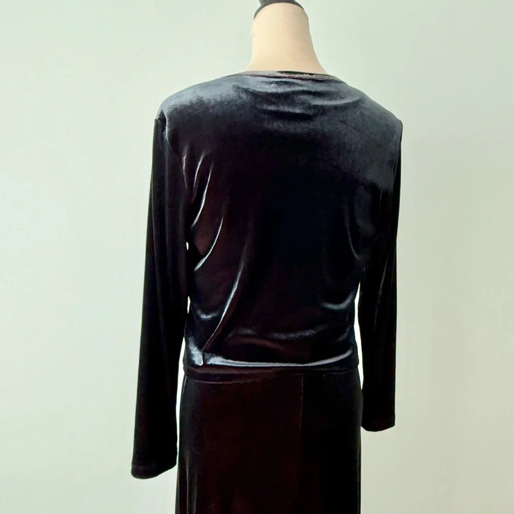 Vintage CDC Caren Desiree  Company Elegant Black Velvet Dress and Cardigan Set M - Picture 7 of 15